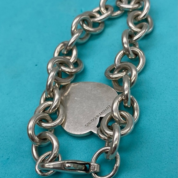Tiffany & Co. 925 Sterling Silver Heart Tag Charm Chunky Bracelet - Picture 2 of 4